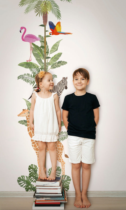 Fotobehang meetlint jungle dieren